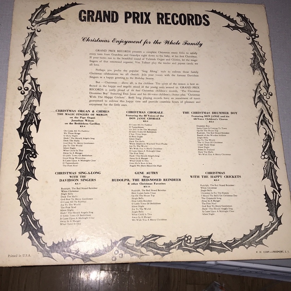 Record Vinyl vintage Organ and chimes for Christmas Magic fingers of merlin